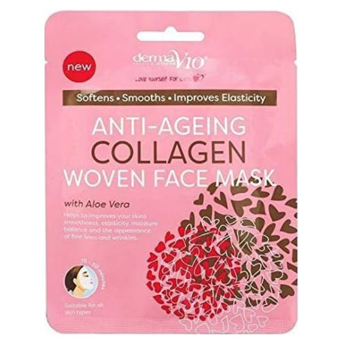 DermaV10 Anti-Ageing COLLAGEN Face Mask with Aloe Vera