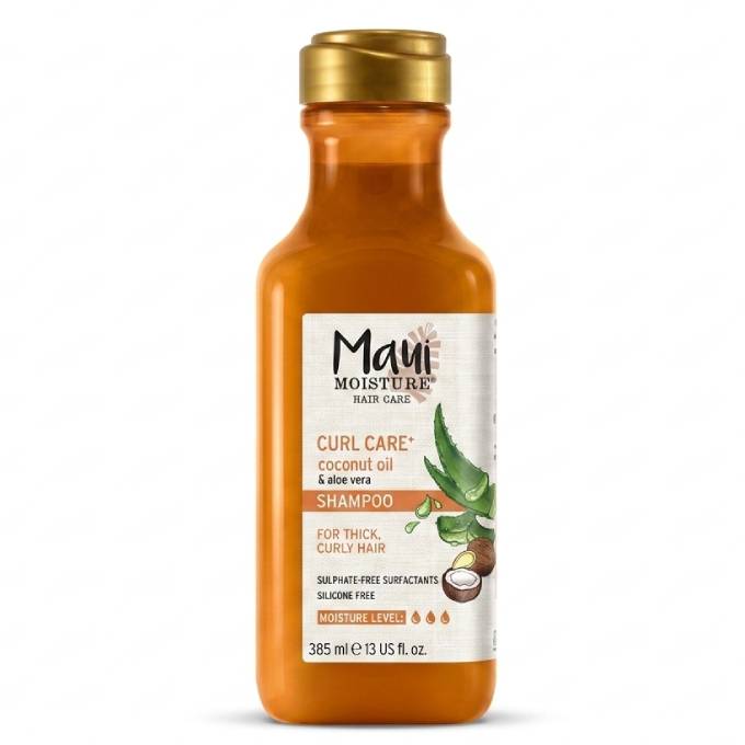 Maui Moisture Curl Care + Coconut Oil Shampoo, with Aloe Vera, for Thick & Curly Hair 385ml