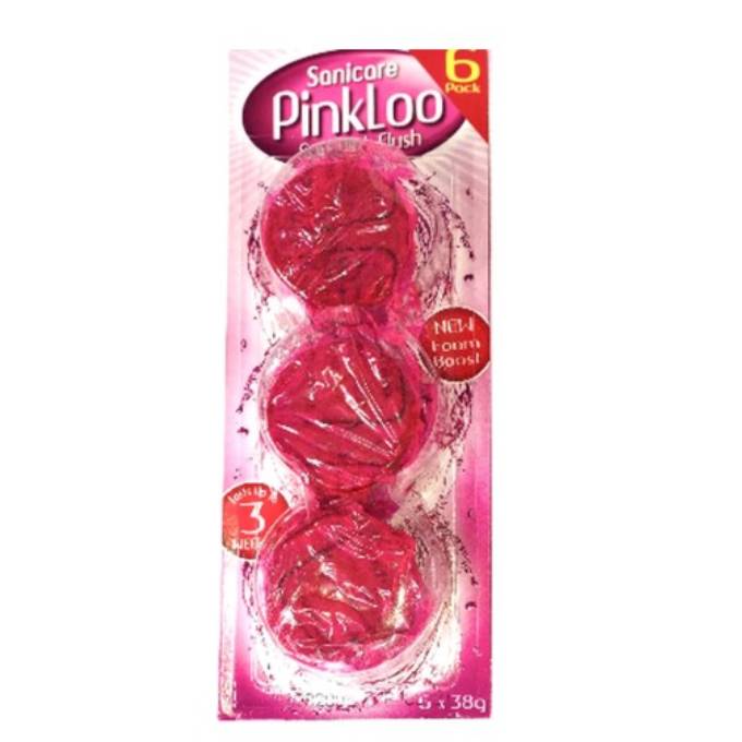 Sanicare Pink Toilet Cistern Blocks 12 Pack 38g, Toilet Bowl Cleaner