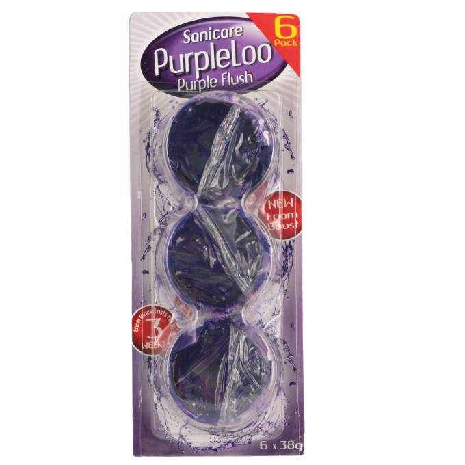 Sanicare Purple Toilet Cistern Blocks 12 Pack 38g, Toilet Bowl Cleaner