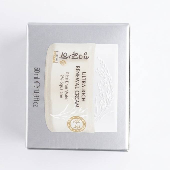 Ultra Rich Renewal Cream Rice Bran Water & 2% Squalane Moisturiser – Deep Hydration Face Cream for Dry Skin 50ml